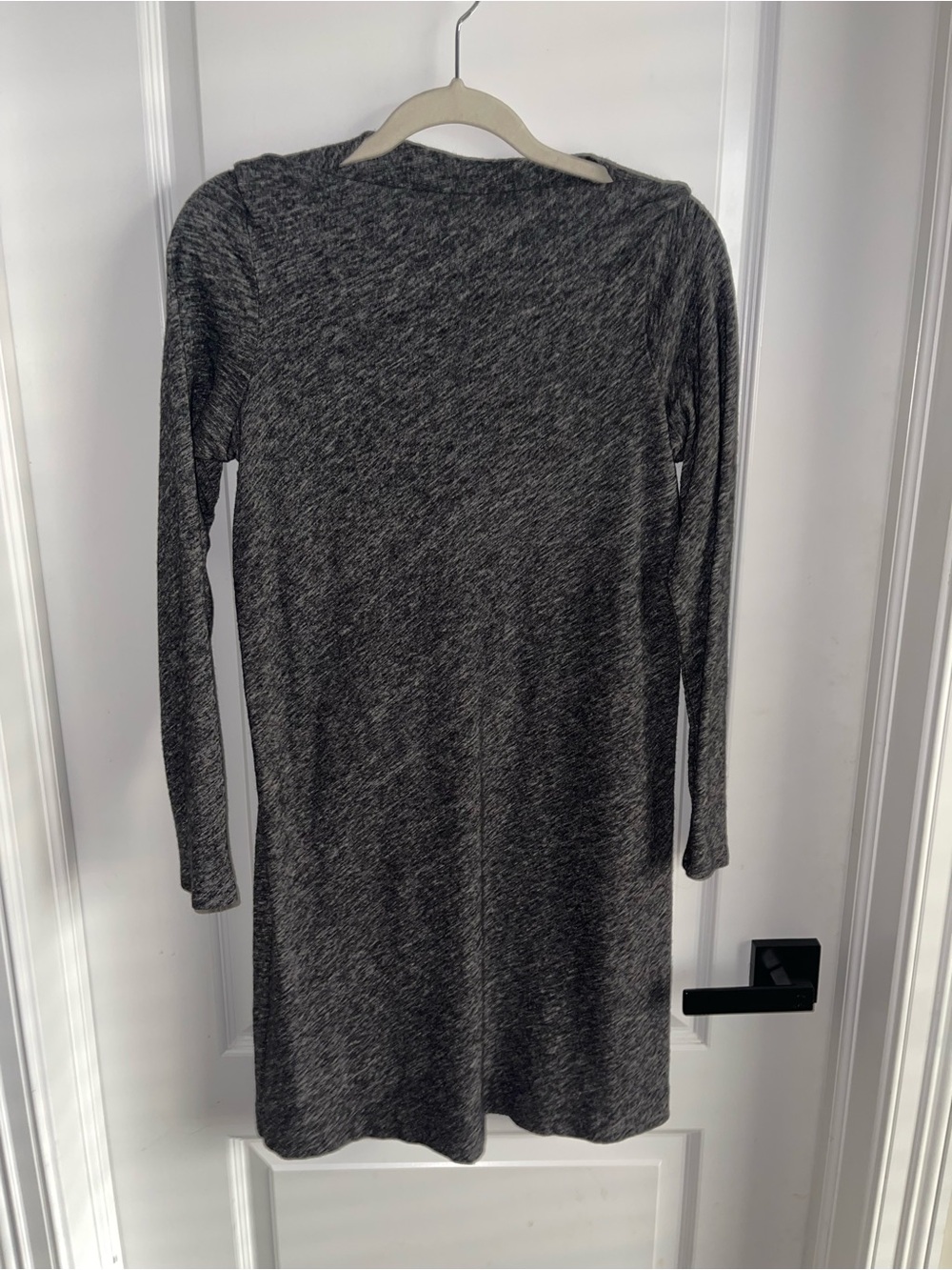 Eileen Fisher Organic Cotton Blend Dress Gray Long Sleeve Knit Midi Medium